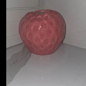 Pink Strawberry Vase for Flower, Strawberry Shaped Planter Pot